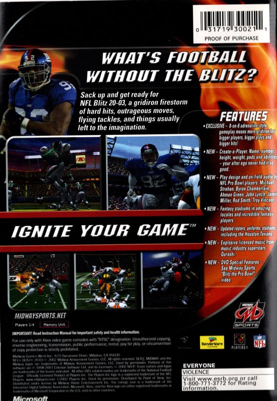 NFL Blitz 2003 - Xbox
