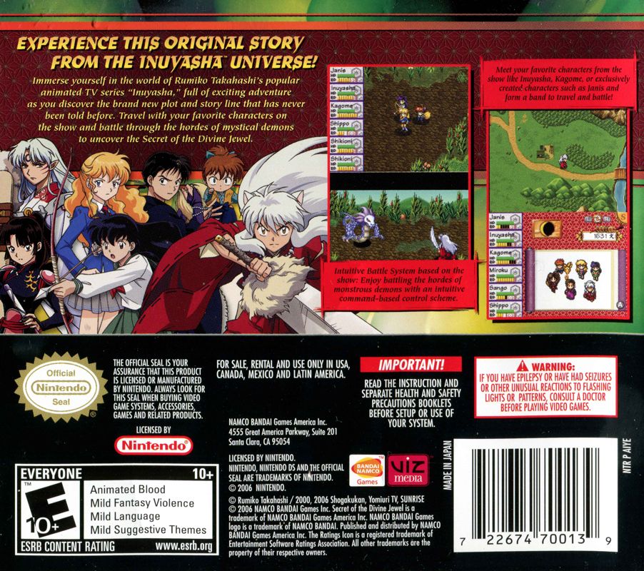 InuYasha: Secret of the Divine Jewel - Nintendo DS