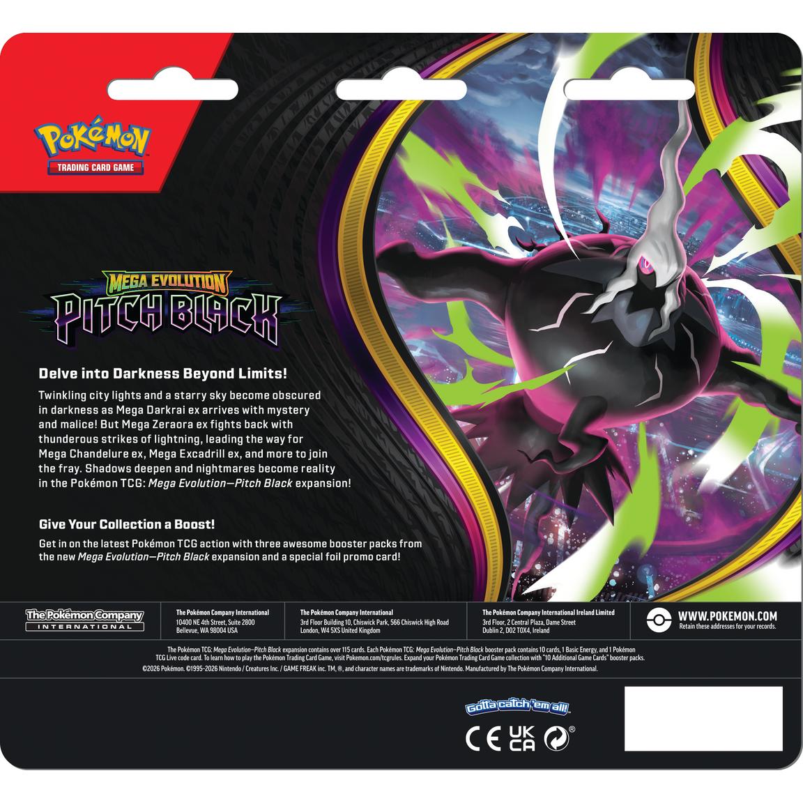 Pokemon TCG: Mega Evolution - Pitch Black Three-Booster Blister