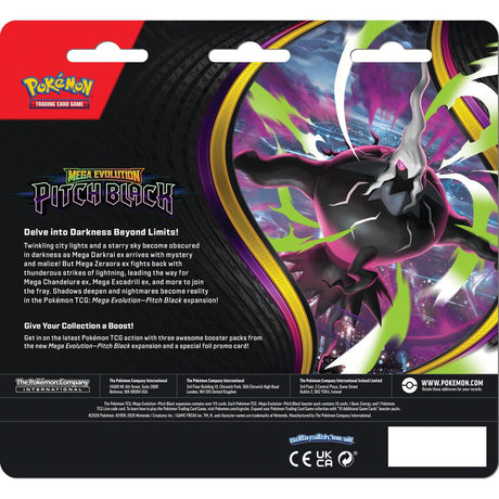 Pokemon TCG: Mega Evolution - Pitch Black Three-Booster Blister