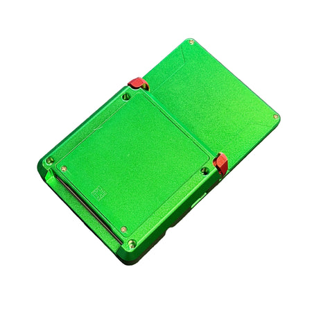 Game Boy Advance SP System - Green Boxy Pixel Metal Unhinged Shell with IPS Display