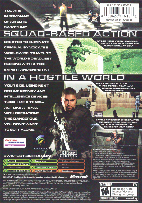 SWAT: Global Strike Team - Xbox