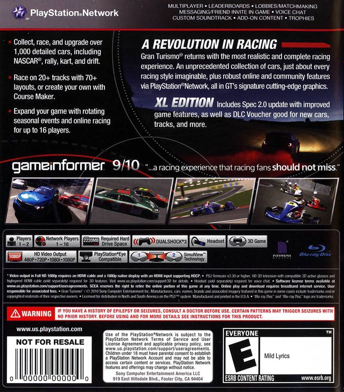 Gran Turismo 5: XL Edition - PlayStation 3