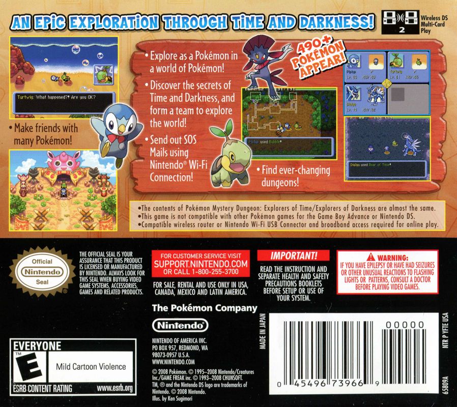 Pokemon Mystery Dungeon: Explorers of Time - Nintendo DS