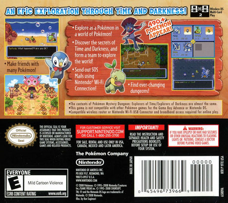 Pokemon Mystery Dungeon: Explorers of Time - Nintendo DS