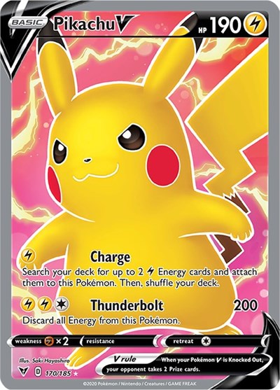 Pikachu V (Full Art) (170/185) [SWSH04: Vivid Voltage]