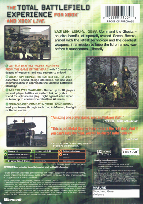 Tom Clancy's Ghost Recon - Xbox