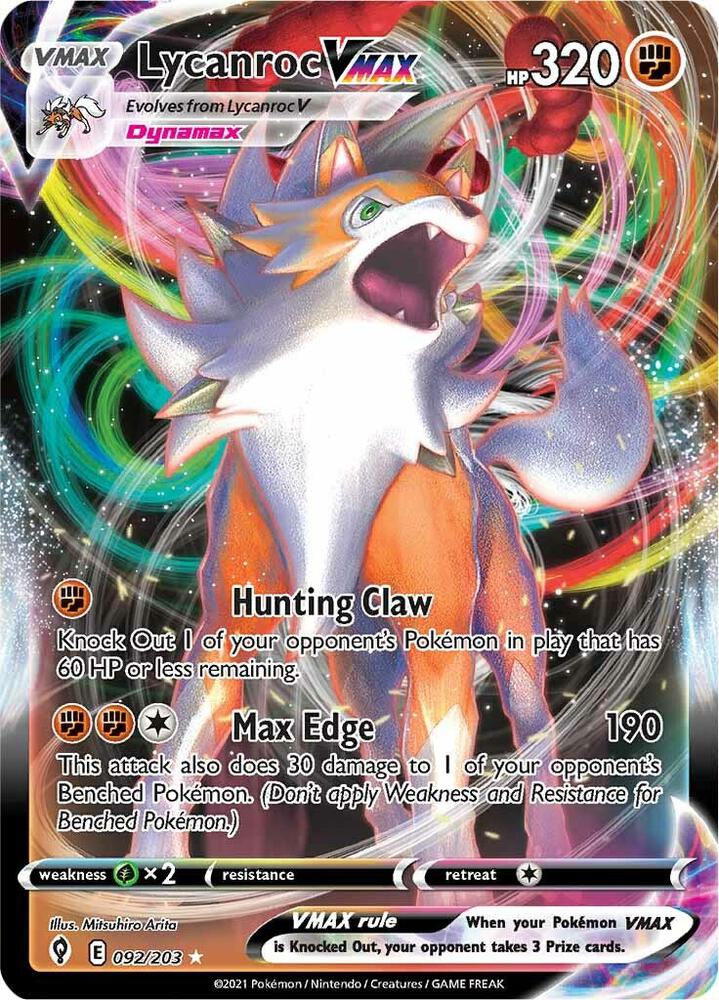 Lycanroc VMAX (092/203) [SWSH07: Evolving Skies]