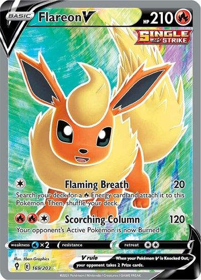 Flareon V (Full Art) (169/203) [SWSH07: Evolving Skies]