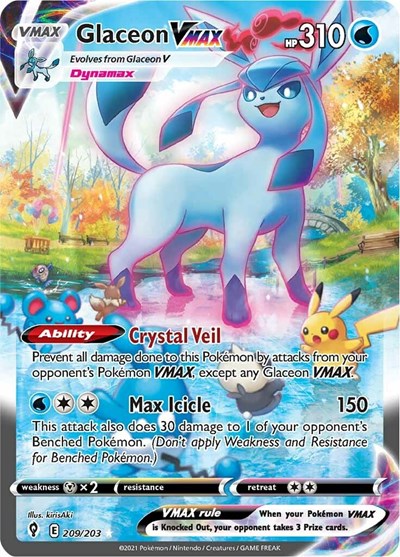 Glaceon VMAX (Alternate Art Secret) (209/203) [SWSH07: Evolving Skies]