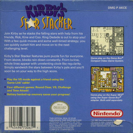 Kirby Star Stacker - Game Boy