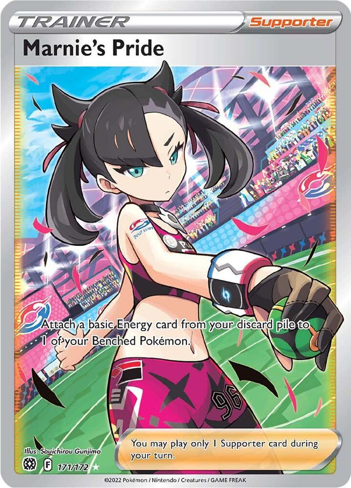 marnie pokemon card TCG - - Full Art Rainbow - Secret Rare - Sword &amp Shield Base Set Secret Rare Trainer #208 CGC Authenticated Pristine 10 Card Marnie's Pride (Full Art) -