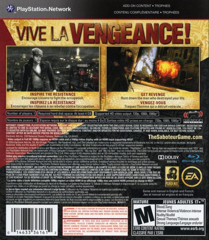 The Saboteur - PlayStation 3