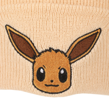 Pokemon Rib Knit Embroidered Eevee On Tan Cuff Beanie