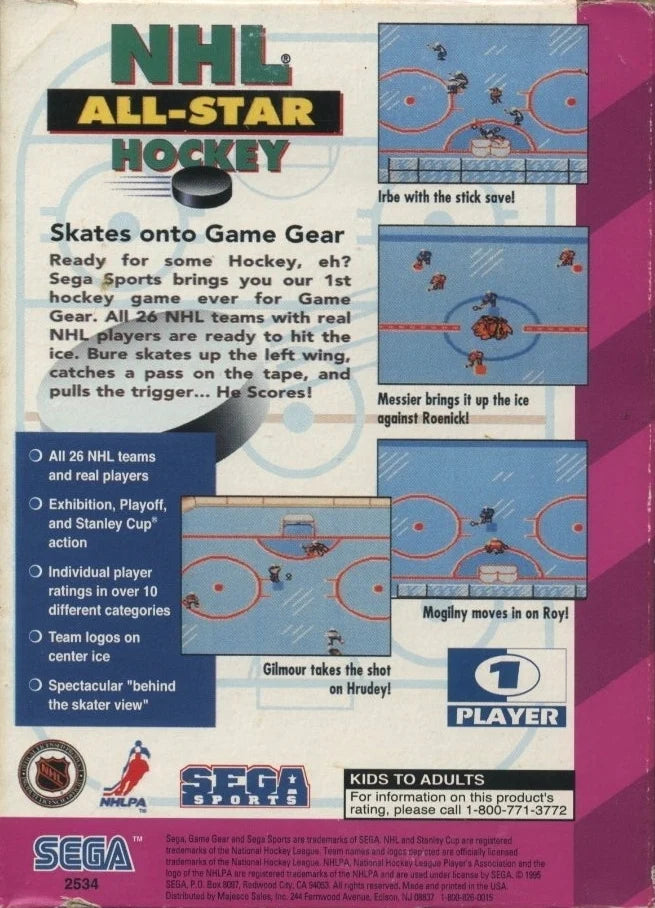 NHL All-Star Hockey - SEGA Game Gear