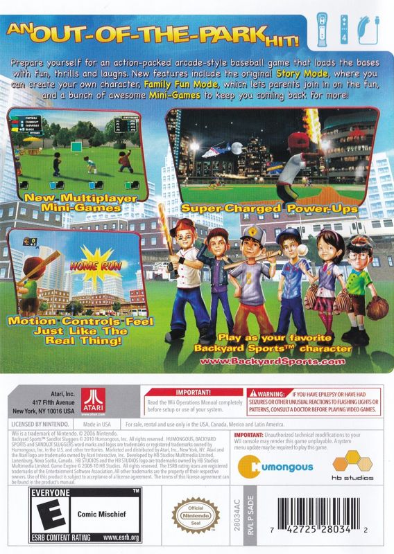 Backyard Sports: Sandlot Sluggers - Wii