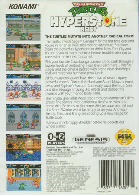 Teenage Mutant Ninja Turtles: The Hyperstone Heist - SEGA Genesis