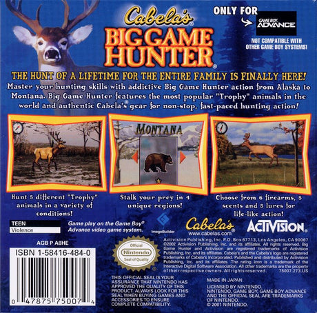 Cabela's Big Game Hunter - Game Boy Advance