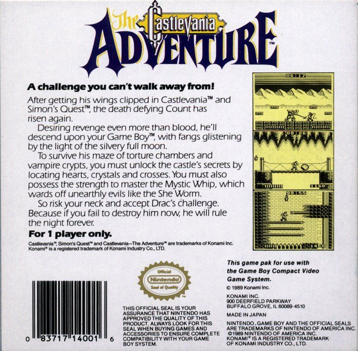 Castlevania: The Adventure - Game Boy
