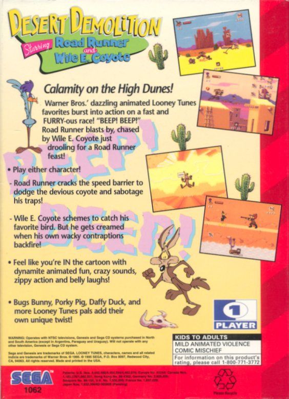 Desert Demolition Starring Road Runner and Wile E. Coyote - SEGA Genesis