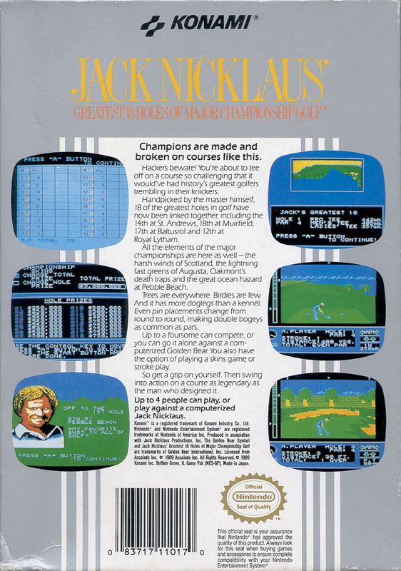 Jack Nicklaus' Greatest 18 Holes of Major Championship Golf - NES