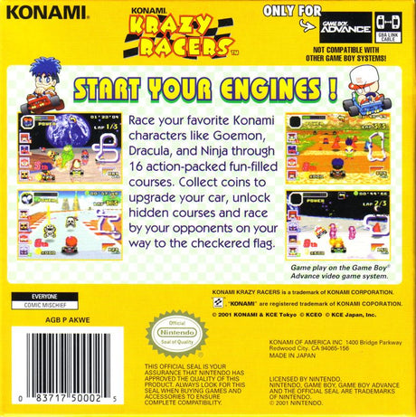 Konami Krazy Racers - Game Boy Advance