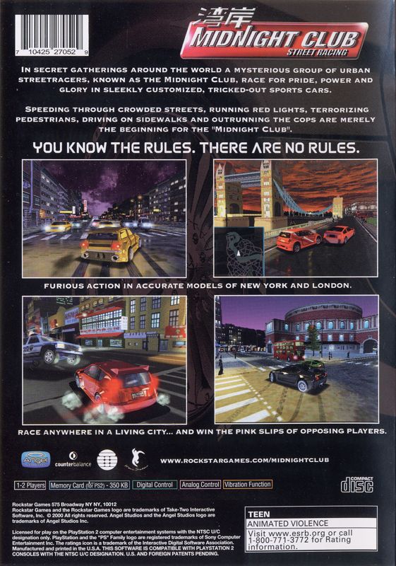 Midnight Club: Street Racing - PlayStation 2