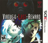 Game case for 'Virtue's Last Reward' on Nintendo 3DS with character images and text.