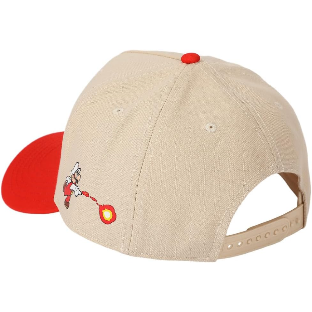 Fire Mario Super Mario Red & White Retro Snapback Hat