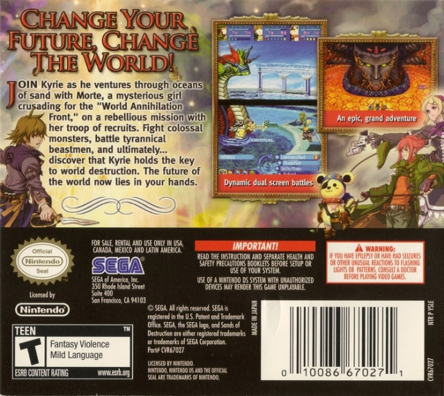 Sands of Destruction - Nintendo DS