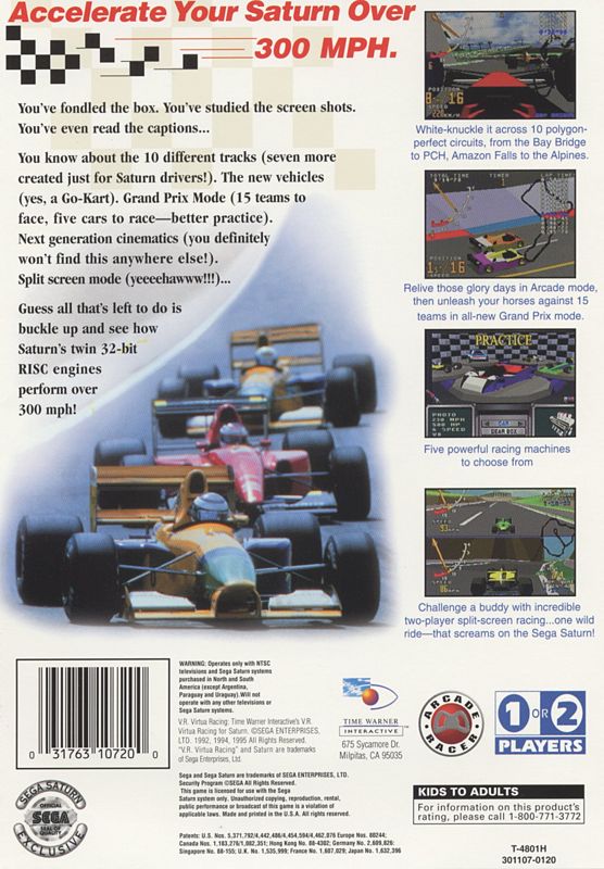 Time Warner Interactive's VR Virtua Racing - SEGA Saturn