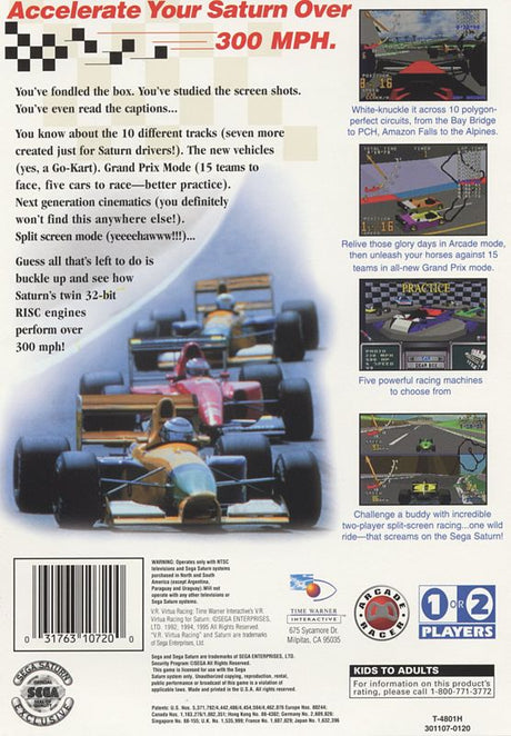 Time Warner Interactive's VR Virtua Racing - SEGA Saturn