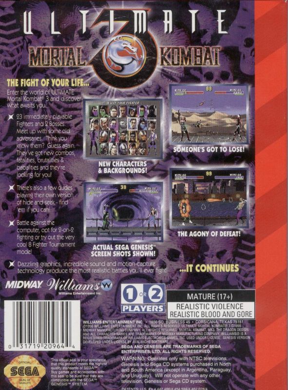 mortal kombat 3 sega game gear Ultimate Mortal Kombat 3