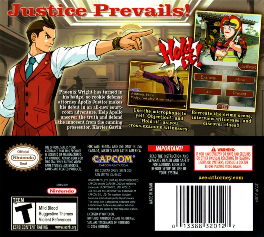 Apollo Justice: Ace Attorney - Nintendo DS