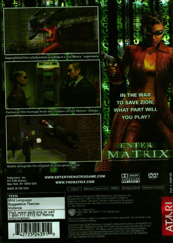 Enter the Matrix - PlayStation 2