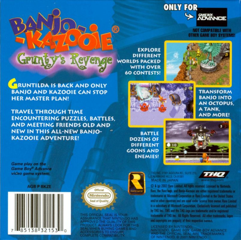 Banjo-Kazooie: Grunty's Revenge - Game Boy Advance