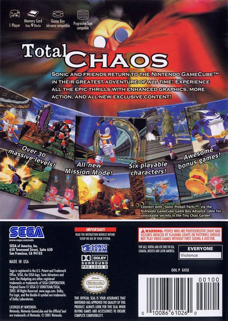 Sonic Adventure DX (Director's Cut) - GameCube