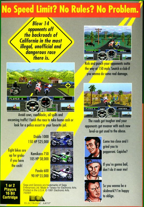 Road Rash - SEGA Genesis