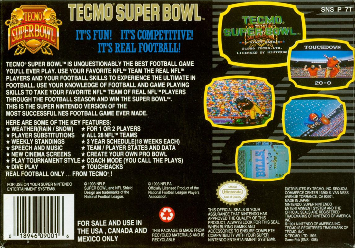 Tecmo Super Bowl - Super Nintendo