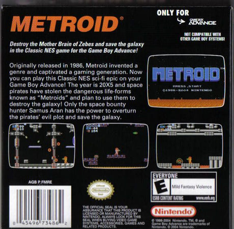 Classic NES Series: Metroid - Game Boy Advance