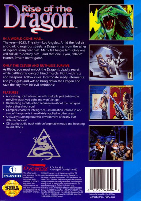 Rise of the Dragon - SEGA CD