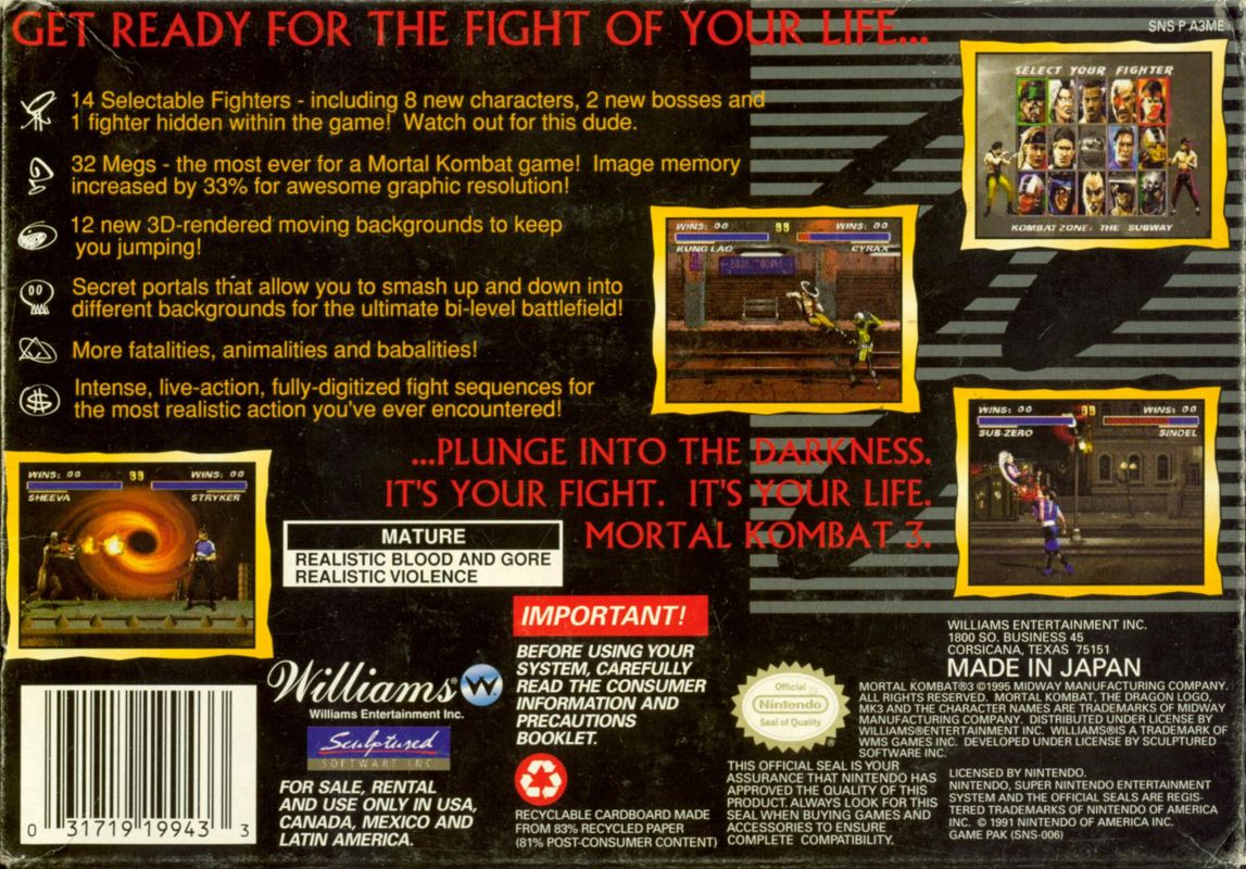 Mortal Kombat 3 - Super Nintendo