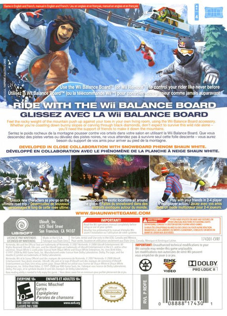 Shaun White Snowboarding: Road Trip - Wii