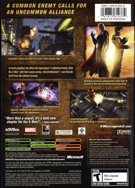 X-Men Legends II - Rise of Apocalypse - Xbox