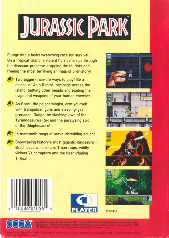 Jurassic Park - SEGA Genesis
