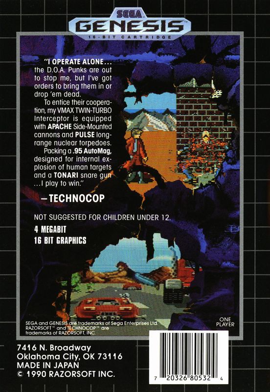 Techno Cop - SEGA Genesis – Bitjump Games
