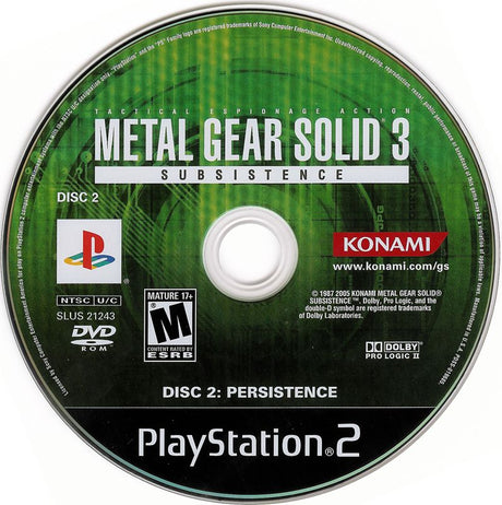 Metal Gear Solid 3: Subsistence - PlayStation 2