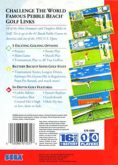 Pebble Beach Golf Links - SEGA Genesis