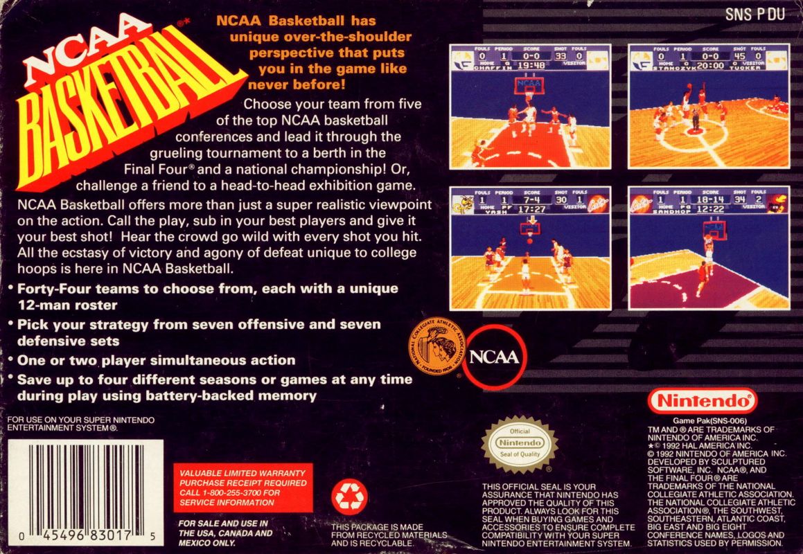 NCAA Basketball - Super Nintendo