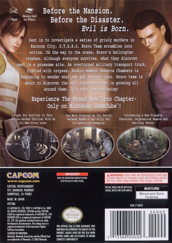 Resident Evil 0 Zero - GameCube